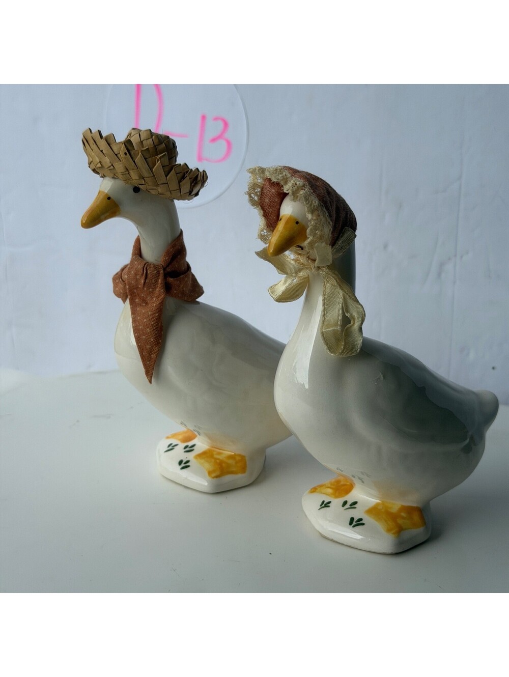 Vintage‎ 1984 Arter Ceramic Goose Figurines Set D-13 Hand Painted Collectible